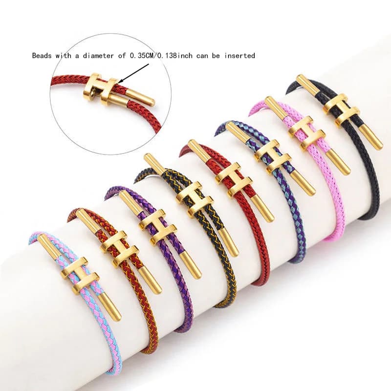 Il braccialetto da donna in corda di acciaio inossidabile con fibbia a H multifunzionale, alla moda ed elegante è adatto per il affascinante brac da uomo