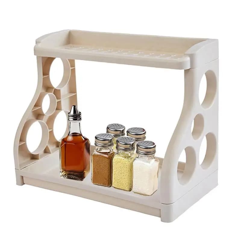 Scaffale da bancone da cucina Scaffale da cucina a 2 livelli Organizzatore multiuso per spezie Coltelli Supporto salvaspazio Scaffale compatto per
