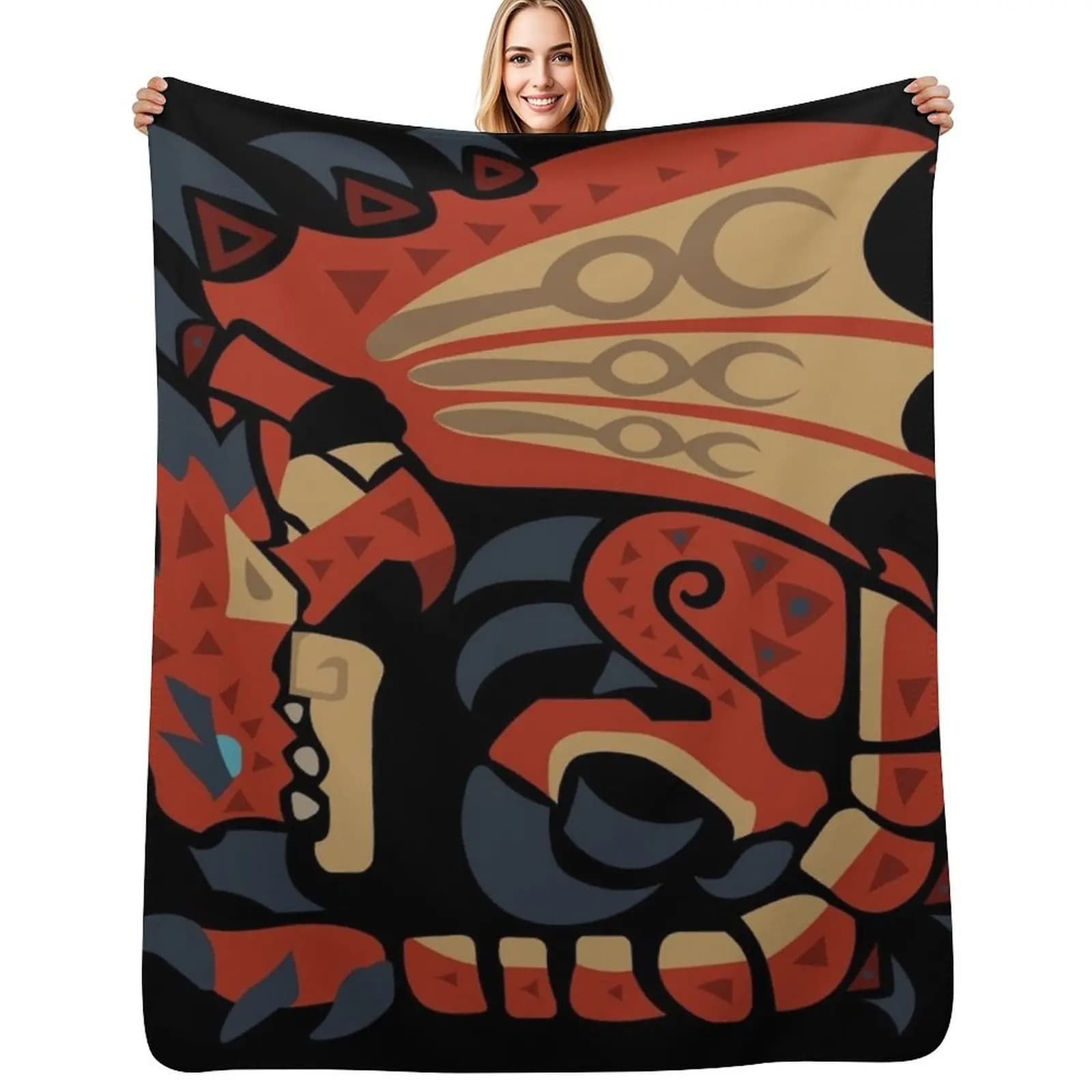 Rathalos - MHW Coperta in flanella calda per divano, sedia, camera da letto