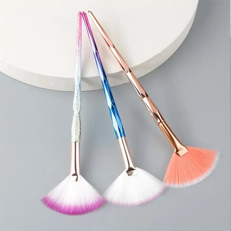 Pennello per Trucco a Ventaglio Grande e Piatto per Fard e Cipria, Pennello Coreano Morbido per Uniformare il Colore del Viso, Strumenti per Donne