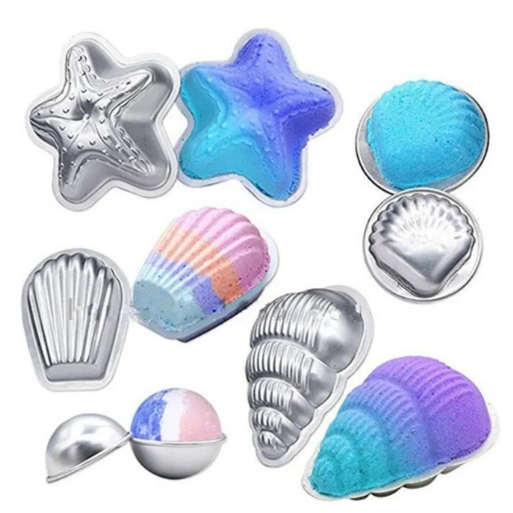 2Pcs/set Round Aluminium Alloy Bath Bomb Molds DIY Tool Salt Ball Homemade Crafting Semicircle Sphere Shell Metal Bath Tool Mold