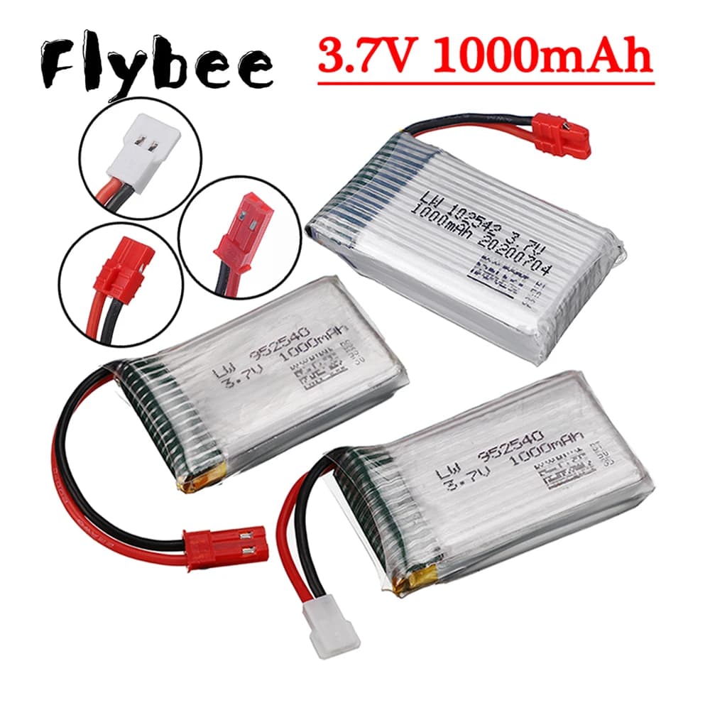 Batteria Lipo 3.7V 1000mAh per Syma X5 X5C X5C-1 X5S X5SW, da JST a HQ898B H11D H11CM, per Drone RC Syma X5HC X5HW X5UW e Quadricottero RC