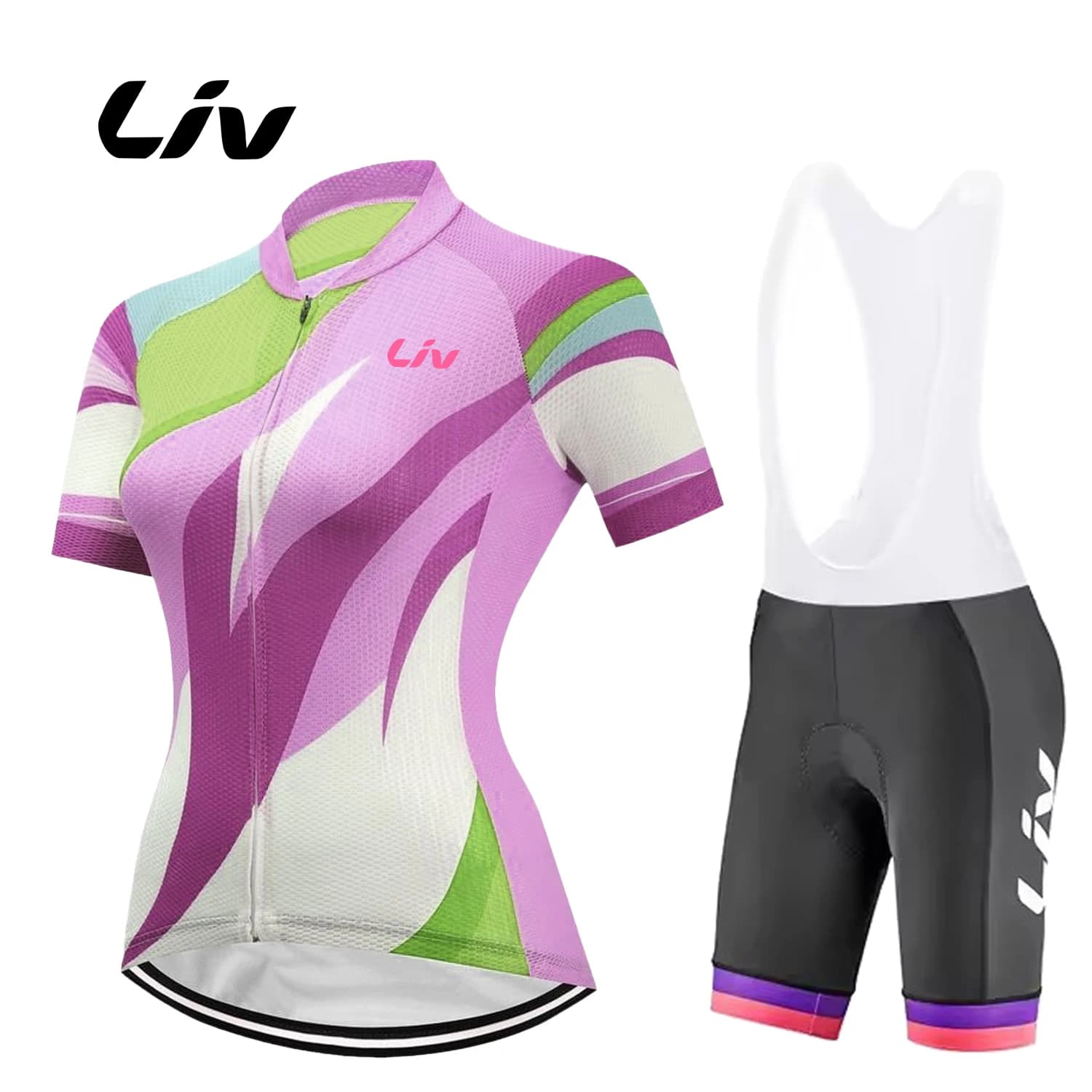 Set Ciclismo Estivo Donna Liv, Maglia a Maniche Corte MTB, Abbigliamento da Bici da Corsa, Completo Ropa Ciclismo