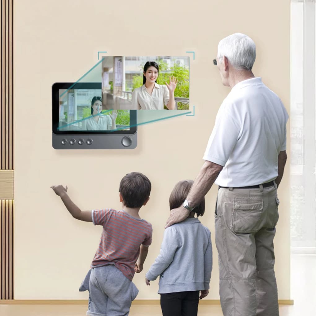 Schermo IPS da 2,4 Ghz Campanello intelligente Audio bidirezionale wireless Visione notturna a infrarossi Monitoraggio porta Campanello Videocitofono Telecamera