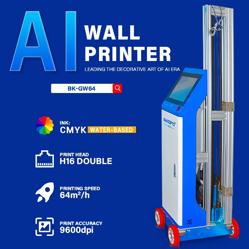 3D Automated Inkjet Wall Printing Machine Precision To Printing UV Light Artworks UV Wall Printer for Businesses and Shops