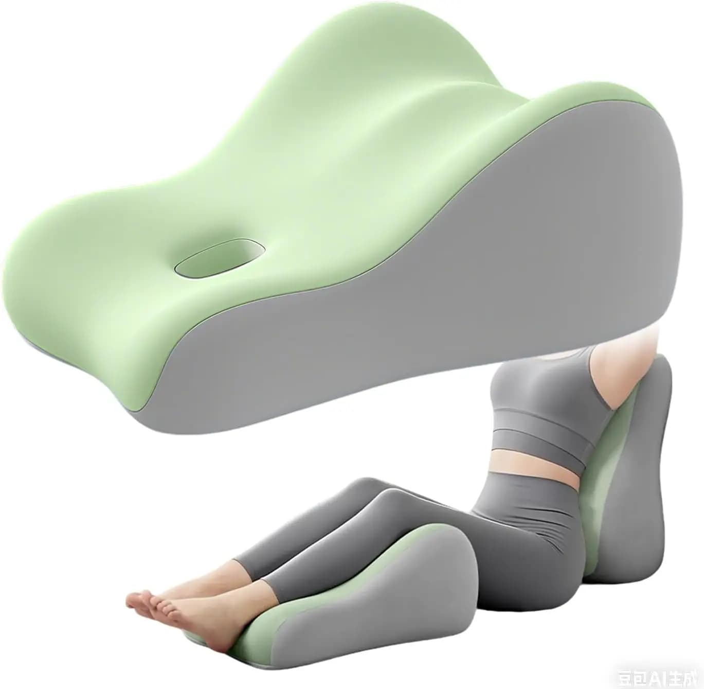 Natural Latex Wedge Pillow - Ergonomic Support Cushion for Bac- Multi - Functional Body Positioner, Green