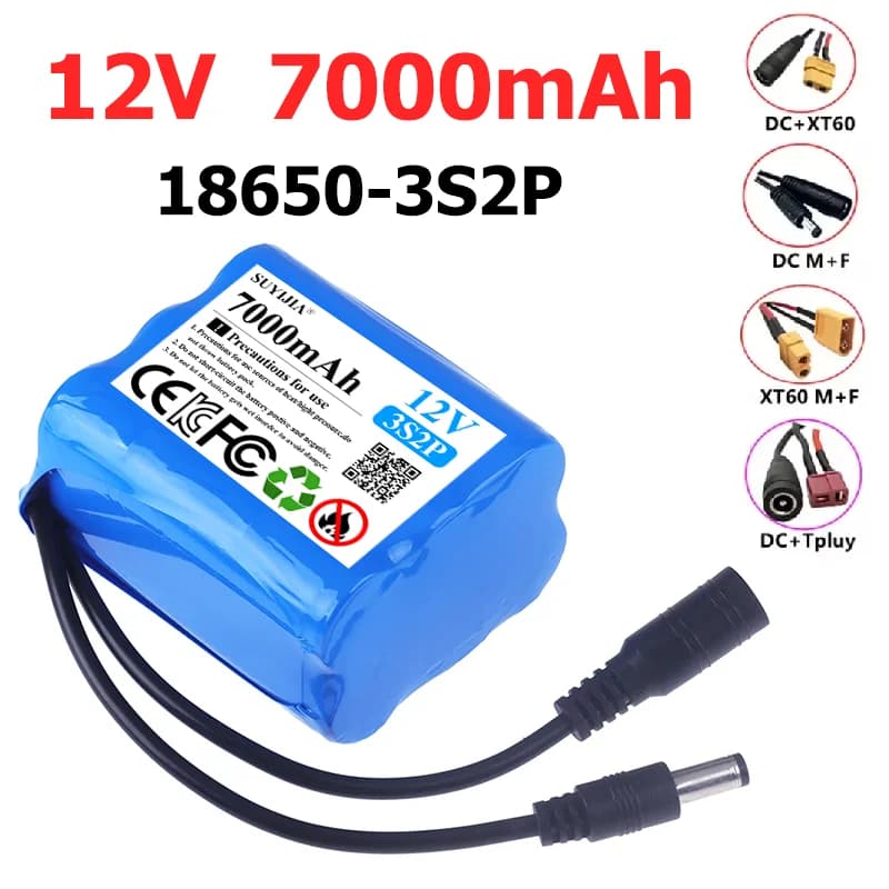 Batteria al litio 12V 7000mAh 18650 per batteria da pesca D50B GPS esca barca ascensore citofono videocitofono luce di emergenza