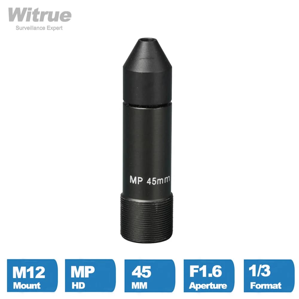 Witrue M12 stenopeico CCTV Obiettivo 45MM M12 * 0.5 Montaggio F1.6 6,8 gradi per telecamere CCTV di sicurezza