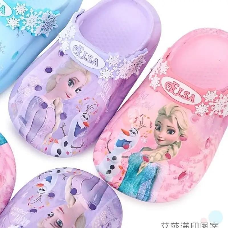 Ciabatte estive con fori per ragazza, Disney Frozen, comode e morbide, resistenti all'usura, Elsa, antiscivolo, per interni ed esterni, da spiaggia