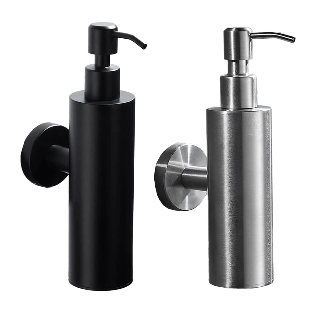 Dispenser di sapone Bottiglia di sapone in acciaio inossidabile Dispenser di shampoo a parete Pressa da cucina Bottiglia di sapone Bottiglia di pompa per liquido da bagno