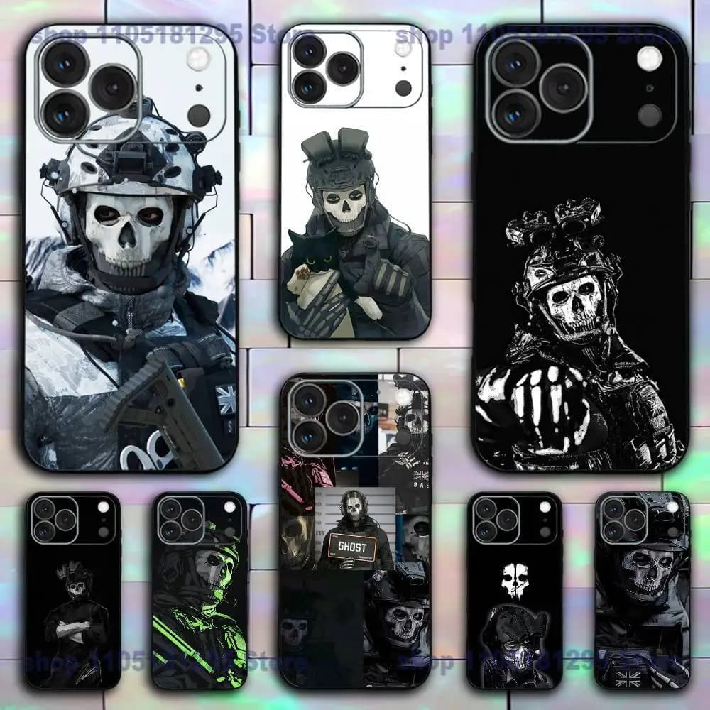 COD Call Of Duty G-Ghost per iPhone 17,16,15,14,13,12,11,Pro,X,XS,Max,XR,Plus,Mini Custodia morbida per telefono in silicone TPU nero antiurto
