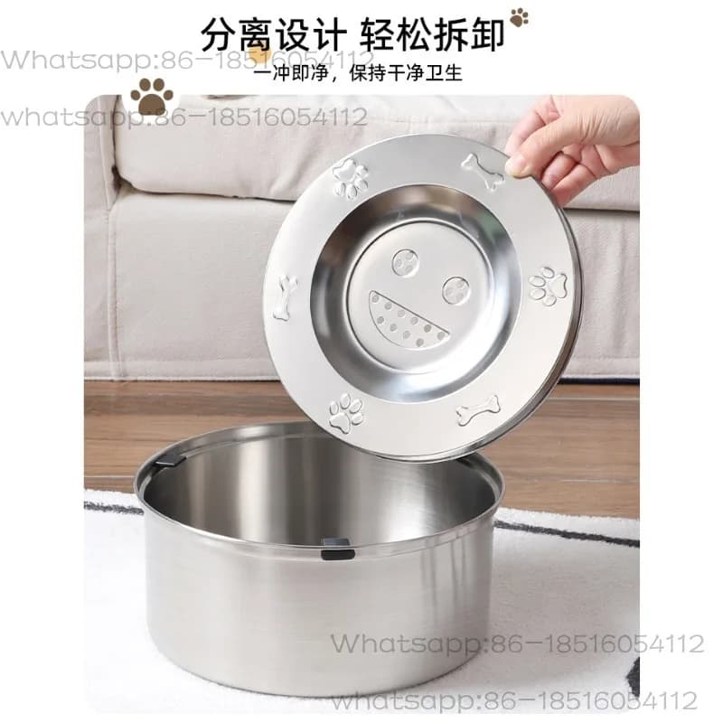 Pet food utensils cat and dog stainless steel dog bowl suspended bowl drinking water floating dog basin drinking