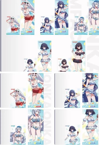 Official Authentic Honkai Impact 3 Kiana Kaslana Laser Ticket Transparent Card Set Cosplay Figures Gift Birthday Halloween Gift