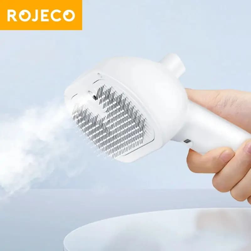 ROJECO Pettine per capelli spray automatico per animali domestici Spazzola per lisciare i peli di gatto per animali domestici Pettine per depilazione ricaricabile per cani Spazzola per toelettatura per gatti