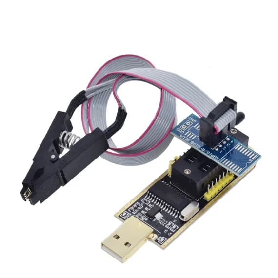Modulo Programmatore USB CH341A CH341B per EEPROM Flash BIOS Serie 24 25 con Clip di Test SOIC8 SOP8 per Test EEPROM 93CXX / 25CXX / 24CXX