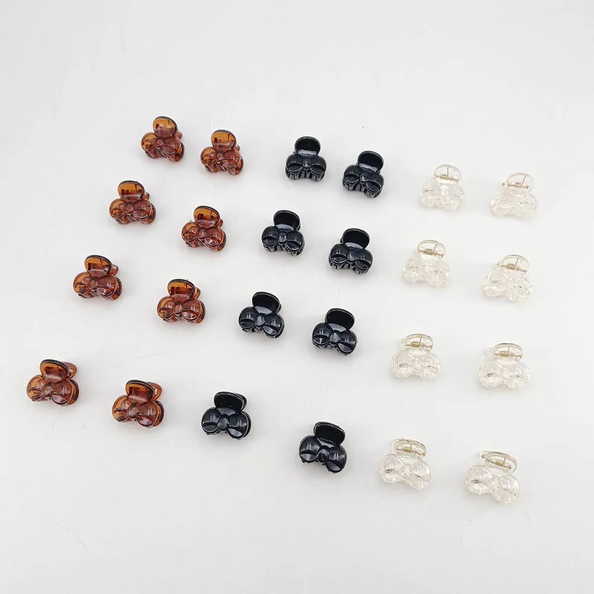 10/20/50/100 PCS Artiglio Dei Capelli Pinze per Le Donne 2 centimetri Piccolo arco Nero Marrone Trasparente di Plastica Mini Tornante Barrettes Accessori Per Capelli