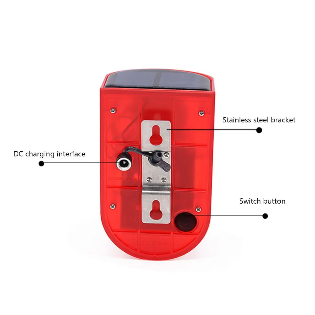 Allarme Solare con Sensore di Movimento a Infrarossi, Sistema di Allarme di Sicurezza Impermeabile con Telecomando, Multifunzionale e Portatile per Casa ed Esterni
