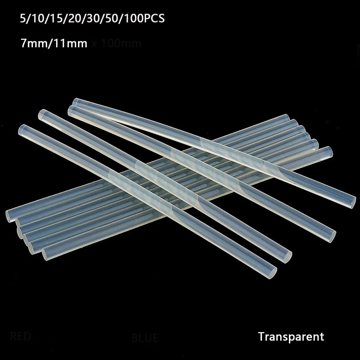 7mm / 11mm 5-100 pz/lotto Trasparente Hot-melt Pistola Colla Stick per Pistola di Calore Pistola Adesivo Strumenti FAI DA TE Riparazione Accessori In Lega