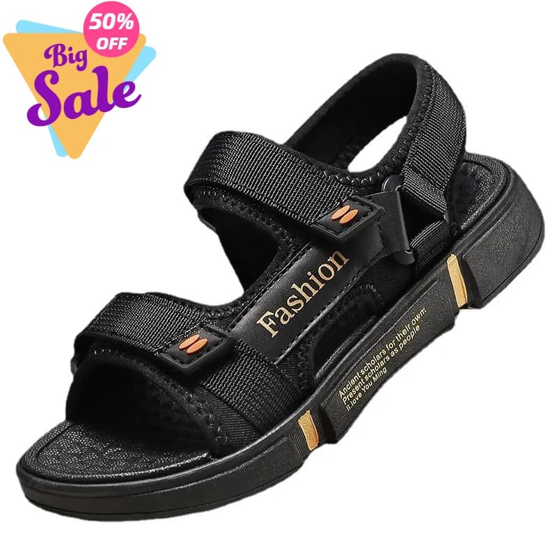 2026 Fashionable Men Sandals with Magic Strap Breathable Comfortable Beach Shoes for Summer Casual Wholesale Platform Sandals