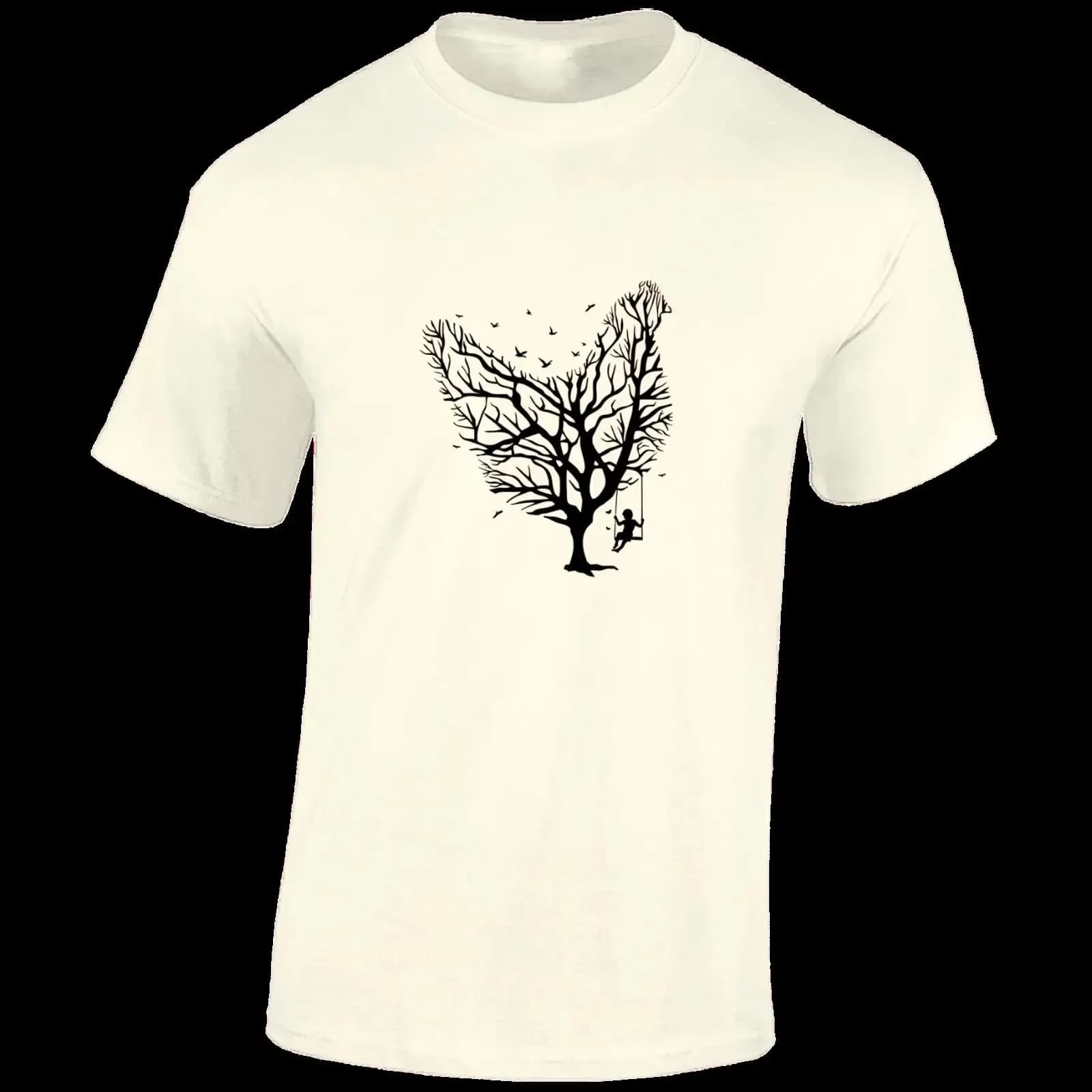 T-shirt da uomo CHICKEN TREE, design divertente, naturale, vegano, vegetariano, fantastico, vintage, lavato, alla moda, elegante, unisex