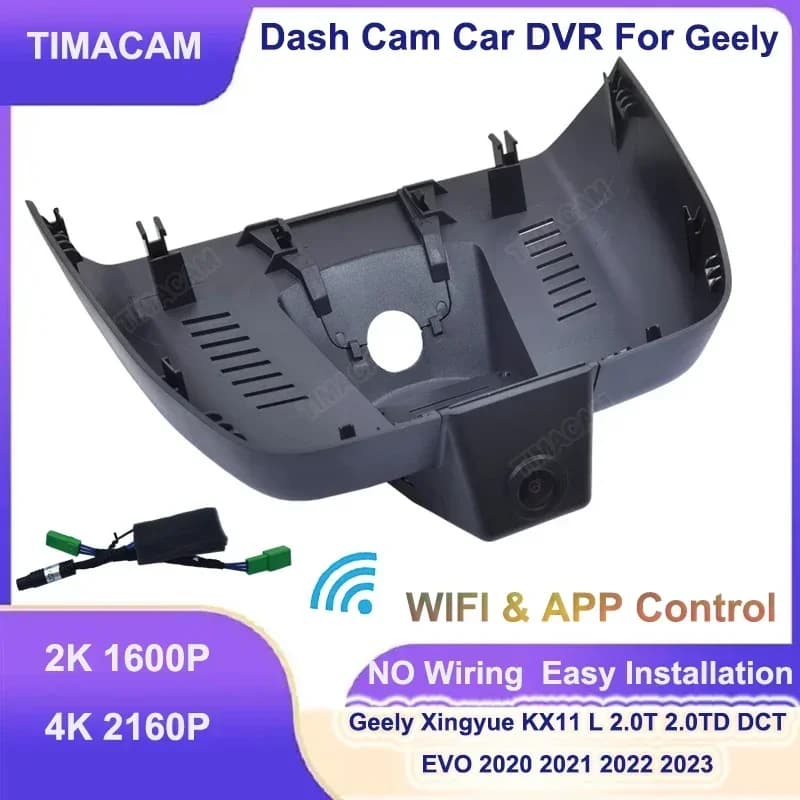 TIMACAM Plug and Play 2K 4K 2160P Wifi Videoregistratore DVR per auto per Geely Monjaro Xingyue L KX11 2020 2021 2022 2023 2024 Dash Cam