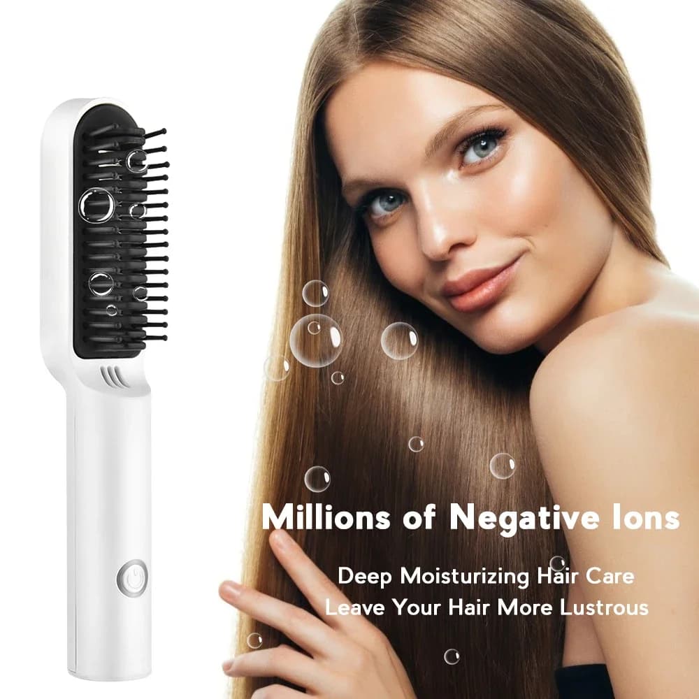 Wireless Hair Plate Professional hair comb with negative ion heating Tool for styling hair curlers for quick heating electric smoothing