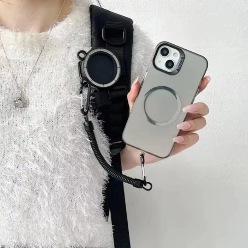 Magnetic Phone Holder Backpack/Flat Strap with Elastic Cord Mobile Phone Holder for iPhone Magsafe 16 15 14 13
