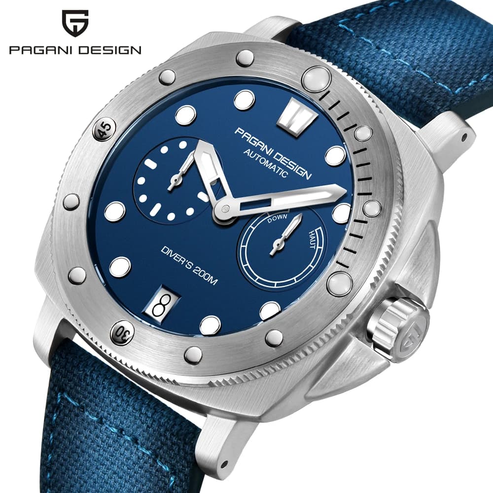 PAGANI DESIGN 1767 Men's Automatic mechanical watch Stainless steel bracelet with sapphire crystal Waterproof underwater watch reloj hombre