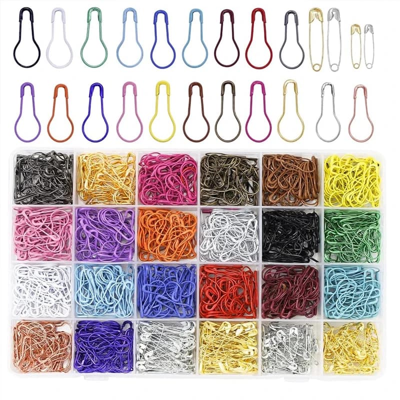500 pezzi spille da balia all'uncinetto clip in metallo pennarello in argento tag spille di zucca mestiere sicuro lavoro a maglia punto croce accessori per cucire fai da te