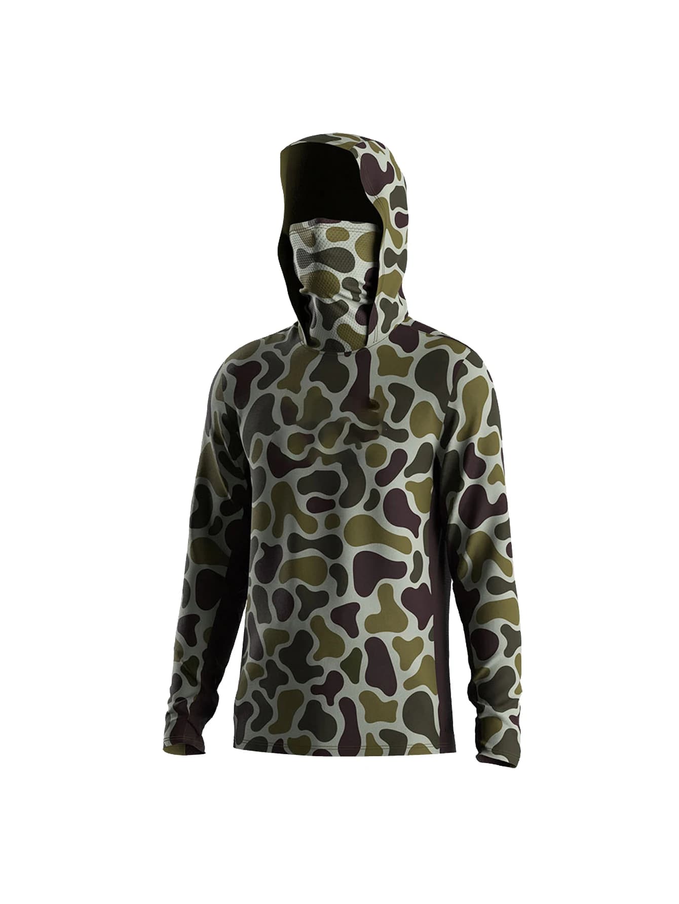 Felpa da Pesca 2026 Anti-UV con Protezione Solare, Abbigliamento Traspirante con Maschera e Cappuccio per Sport