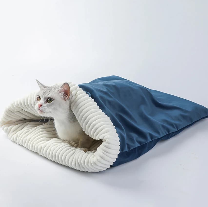 Lettino invernale per animali domestici Sacco di sicurezza per gatti Sacco a pelo per animali domestici Sacco a pelo per gatti caldo e accogliente per la camera da letto interna di casa