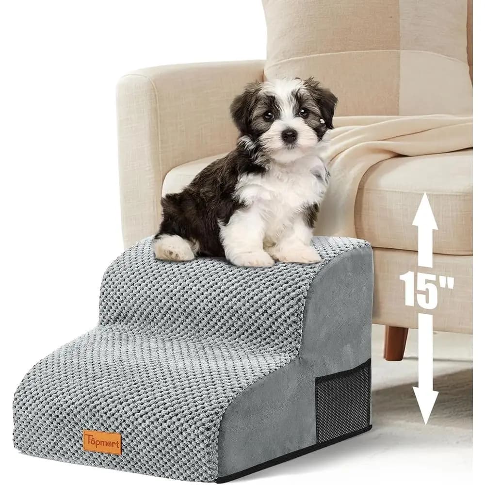 High Density Pet Steps 2 Tiers, 11.8 High, Non-Slip Dog Stairs | Dog Ladder, Best for Injured, Older Cats, Pets with Joint Pain,
