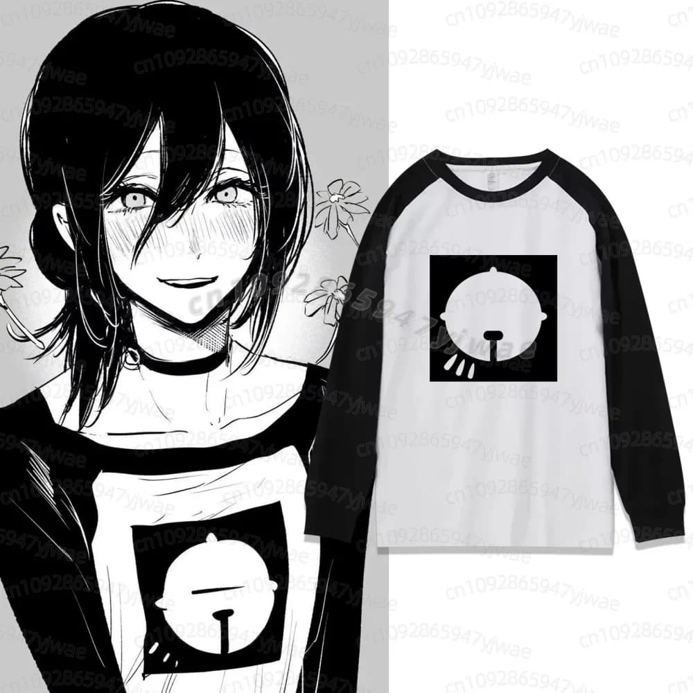 Anime Reze Long Sleeve T-Shirt Cosplay Oversized Vintage Chainsaw Men Women Clothes Japanese Manga Long Sleeve Women T-Shirt