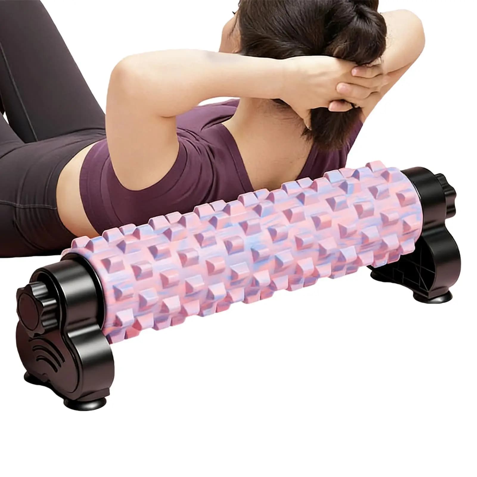 Foam roller for exercises, for deep stretching, with suction cup, foam roller for muscles with support for home, gym, yoga, pilates, fitness