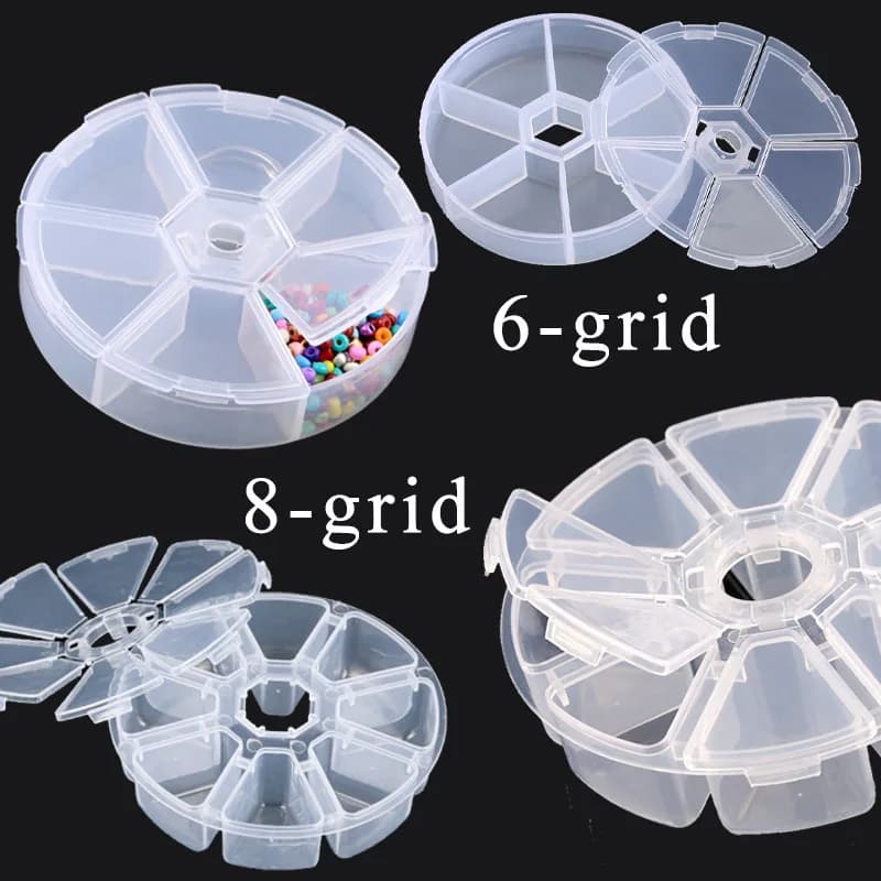Transparent Plastic Bearing Box, Adjustable Container with Beads, Earrings Box, Rectangular Jewelry Box