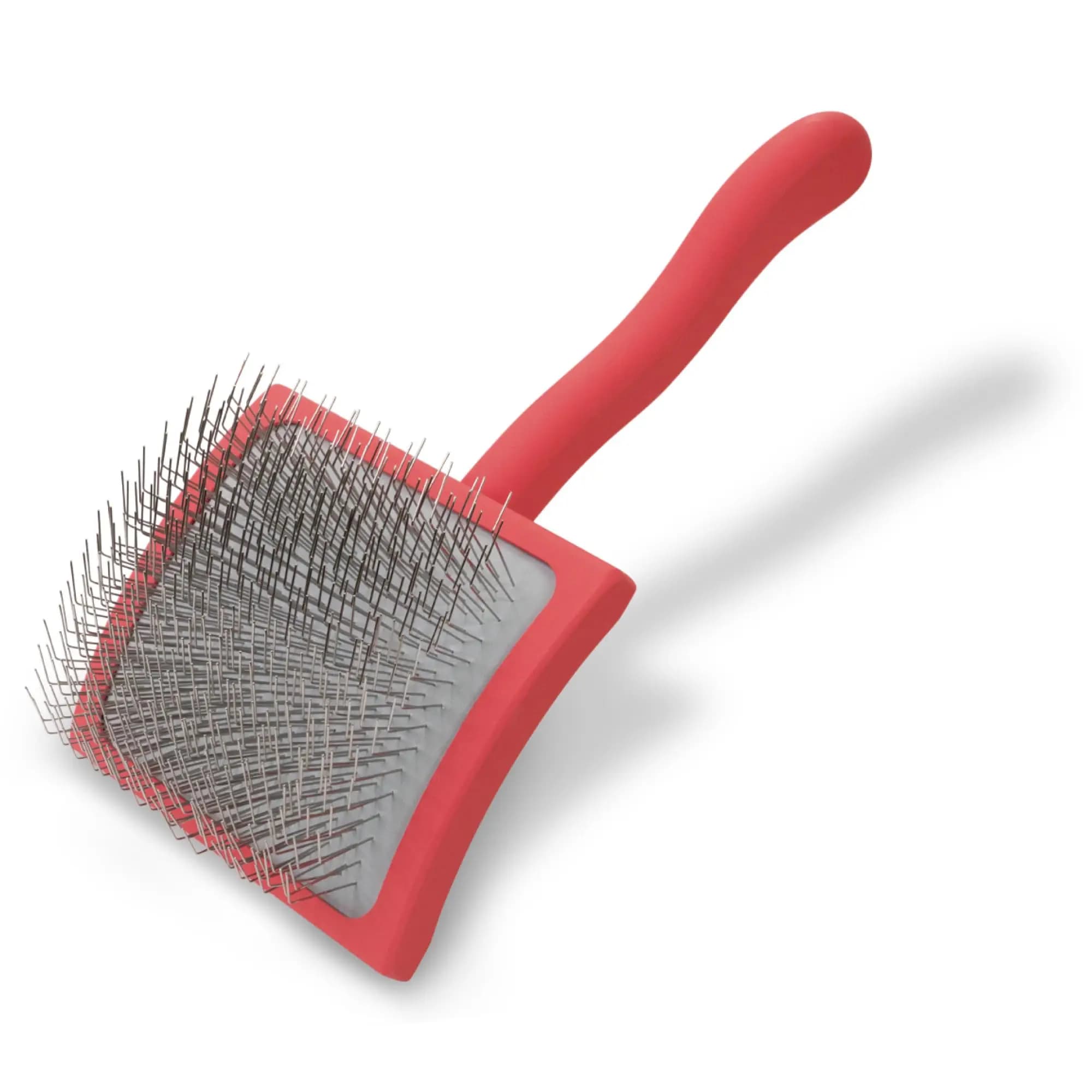 Pet Grooming Long Pin Wood Pet Dog Brush Handle Paint Curved Dog Slicker Brush