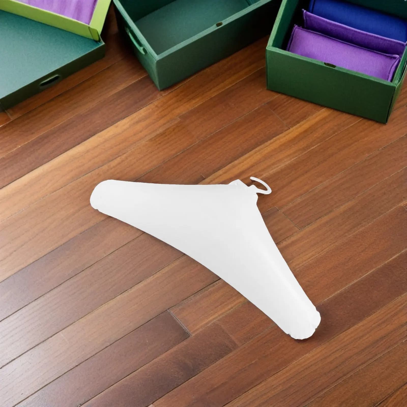 2Pcs Portable Inflatable Foldable Travel Hangers Quick Inflate Clothes Organizer Anti Slip Hook Rounded Shoulder Hotel Camping