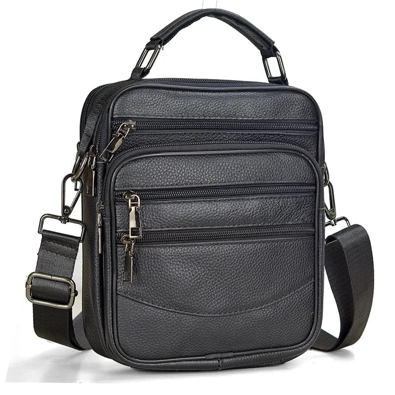 Men's Fashion Genuine Leather Bag Small Men's Shoulder Bags for Tablet High Quality Office Shoulder Bag