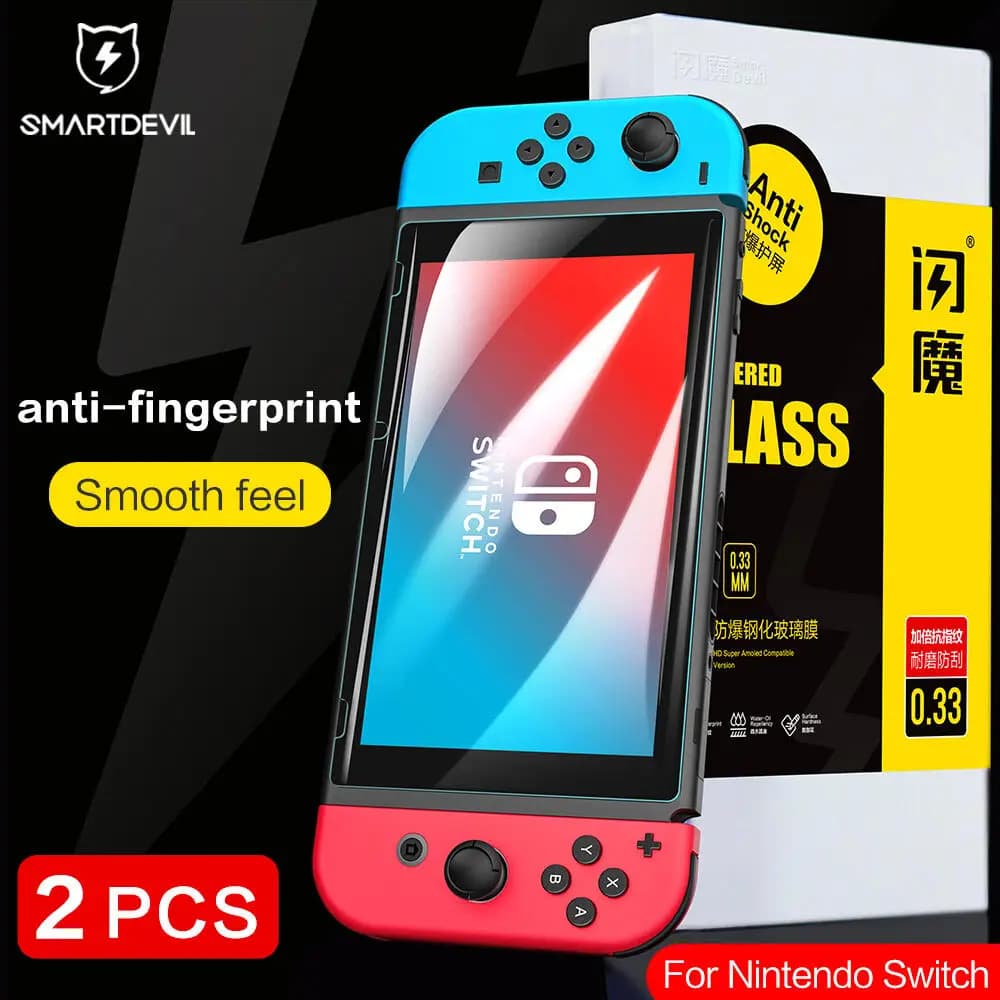 Proteggi schermo SmartDevil per Nintendo Switch Copertura completa in vetro temperato HD per Switch Lite NS Accessori per pellicole protettive OLED