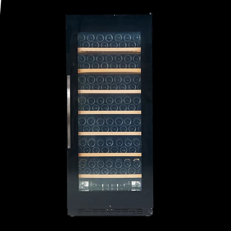 Commercial 113-Bottle Wine Refrigeration Display Large Mirror Glass Door Electric Power Source Freestanding Household Hotel Use