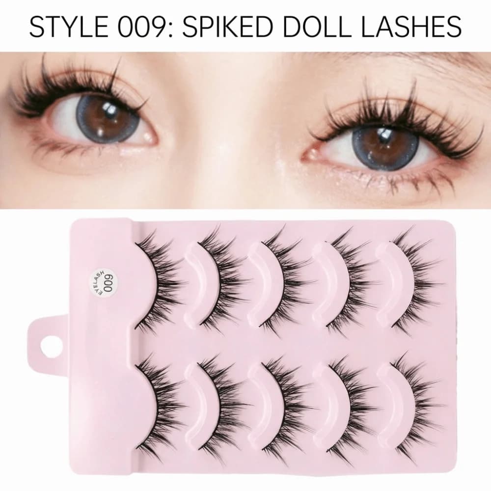 Ciglia Finte Trendy Nere Effetto Fox Eye 10-14MM Curvatura C, Extension Ciglia Fai da Te, Trucco Occhi Facile da Applicare, Ciglia Finte per Feste