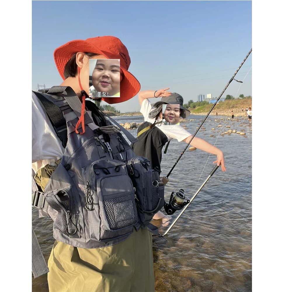 Giubbotto da Pesca Traspirante Multifunzionale, Gilet per Sport Acquatici, Nuoto e Pesca a Mosca, Regolabile e Portatile