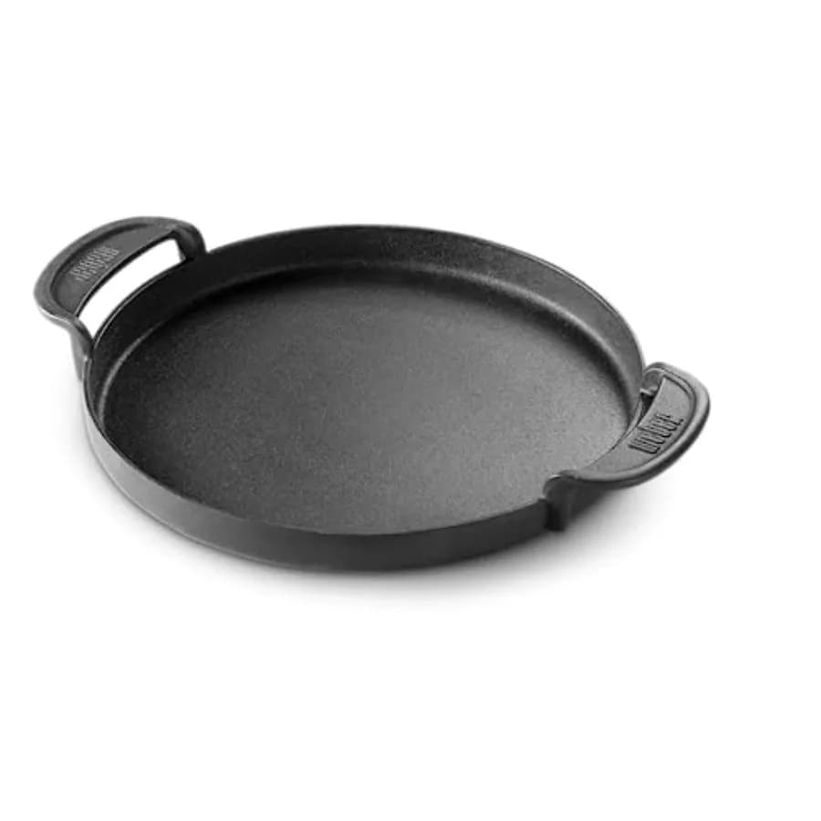 Gourmet BBQ Griddle Non‑Stick Porcelain‑Enameled Cast‑Iron Griddle for Charcoal Gas and Pellet Grills Perfect for Breakfast and