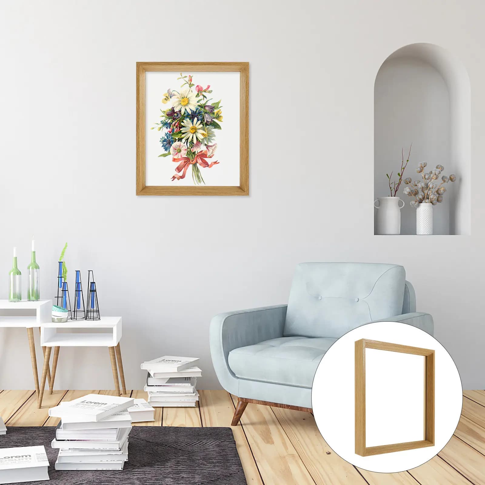 Cornice Portafoto per Fiori Pressati e Foto, Semplice ed Elegante Cornice Decorativa per Arredamento Casa e Arte Murale