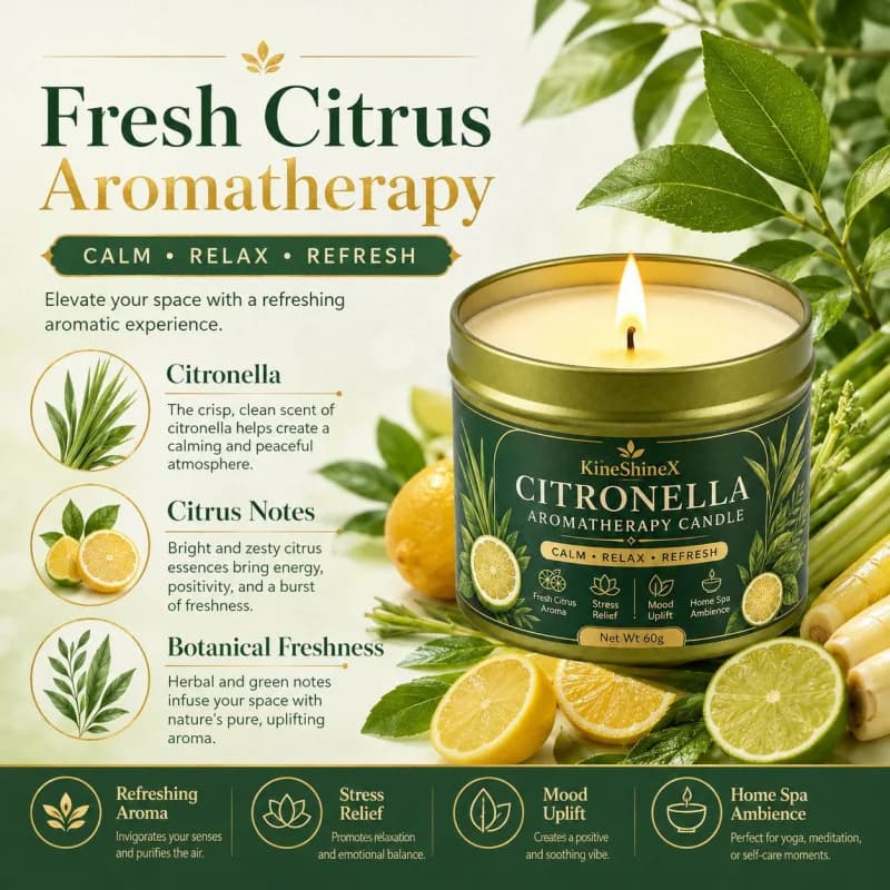 Summer Lemongrass Scented Candle for Garden Patio Aromatherapy Candle for Outdoor Terrace Camping Holiday Gifts
