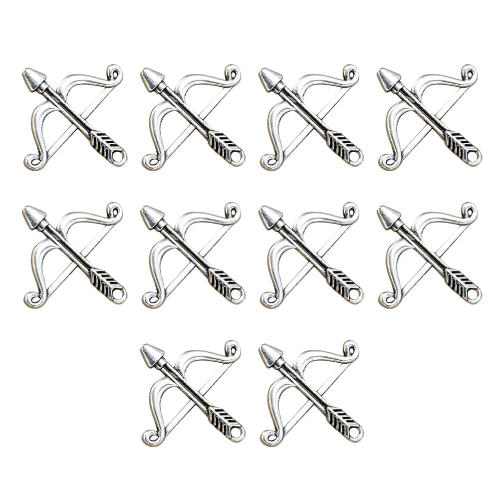 20 pezzi set di ciondoli con ciondolo in lega con fiocco e freccia, gioielli fai da te, forniture per collane, bracciali, orecchini, portachiavi per scrapbooking