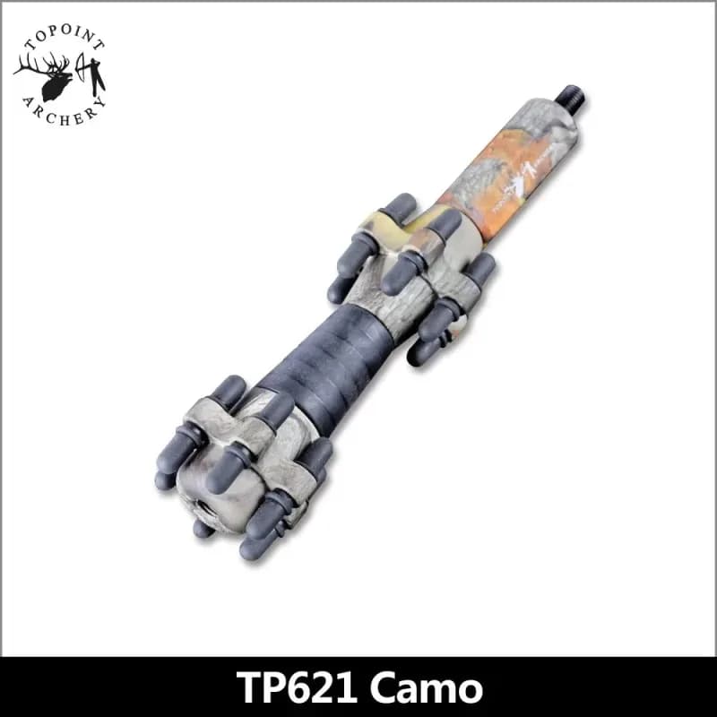 TP621 Stabilizzatore per arco composto per tiro con l'arco da 6,5 pollici Asta di bilanciamento Sistema di smorzamento staccabile Shock per la riduzione delle vibrazioni