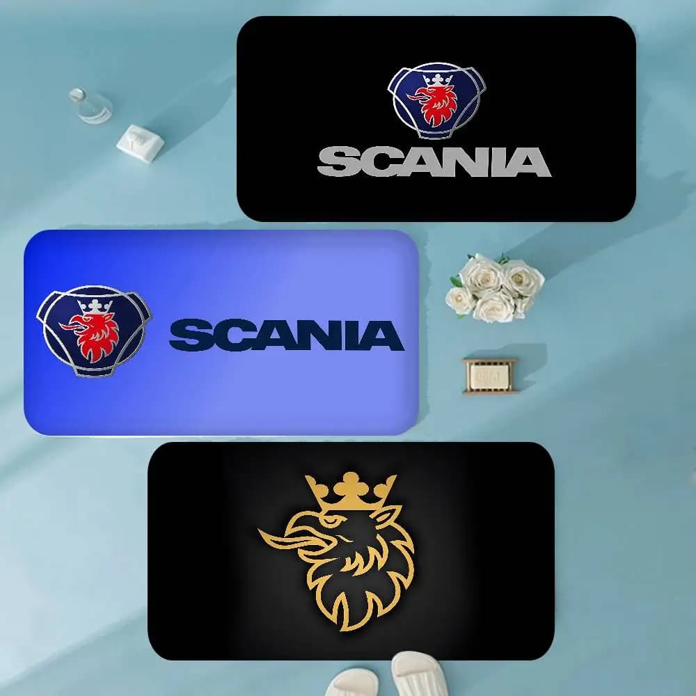 S-Scanias LOGO Room Mats Retro Multiple Choice Living Room Kitchen Rug Non-Slip Welcome Rug