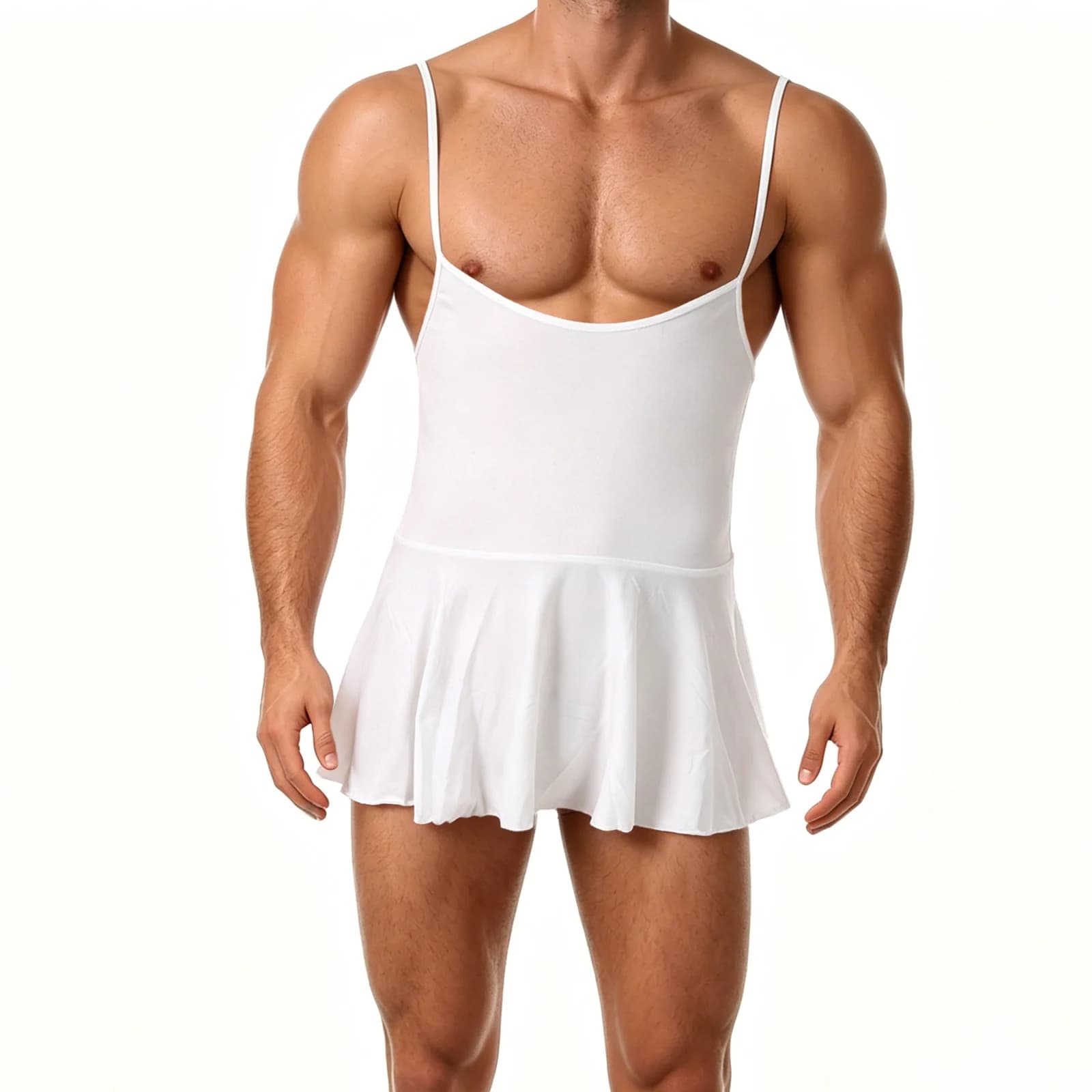Camicia da Notte Sexy per Uomo, Lingerie Erotica, Abito Corto Senza Schienale, Mini Abito Estivo, Abbigliamento Intimo per Crossdresser e Sissy