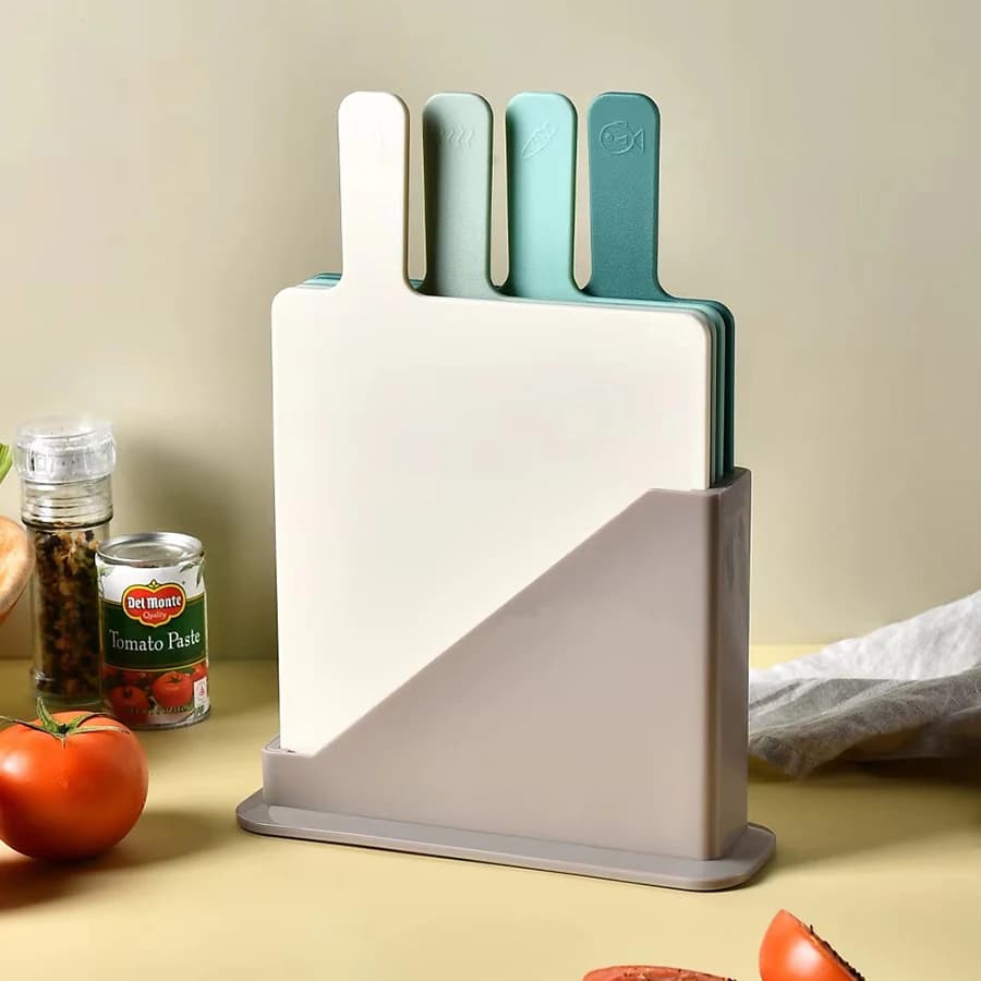 4 pcs kitchen cutter with storage bowls set of fruit and vegetable cutter for home for complementary foods